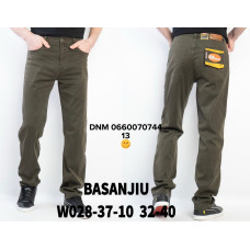 839 Basanjiu  Класичні джинси оливкового кольору Classic fit 32-40 028-37-10