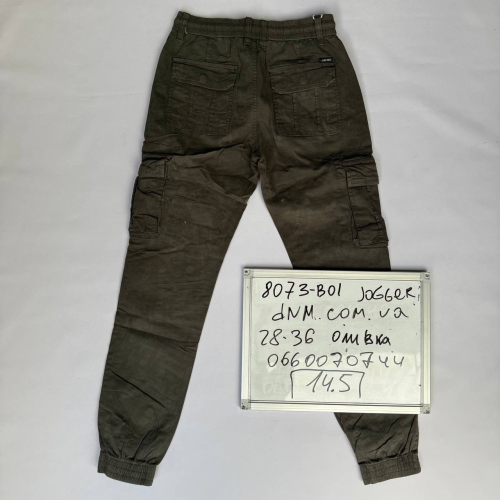 Akpzen Джогери брюки оливкового кольору з боковими кишенями 28-36 8073-01