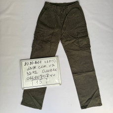 Akpzen Карго брюки оливкового кольору з боковими кишенями 32-42 8080-01