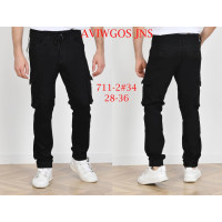 Aviwgos Джогери брюки чорного кольору з боковими кишенями Joggers 28-36 711-2