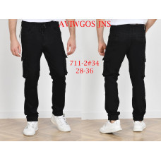 Aviwgos Джогери брюки чорного кольору з боковими кишенями Joggers 28-36 711-2