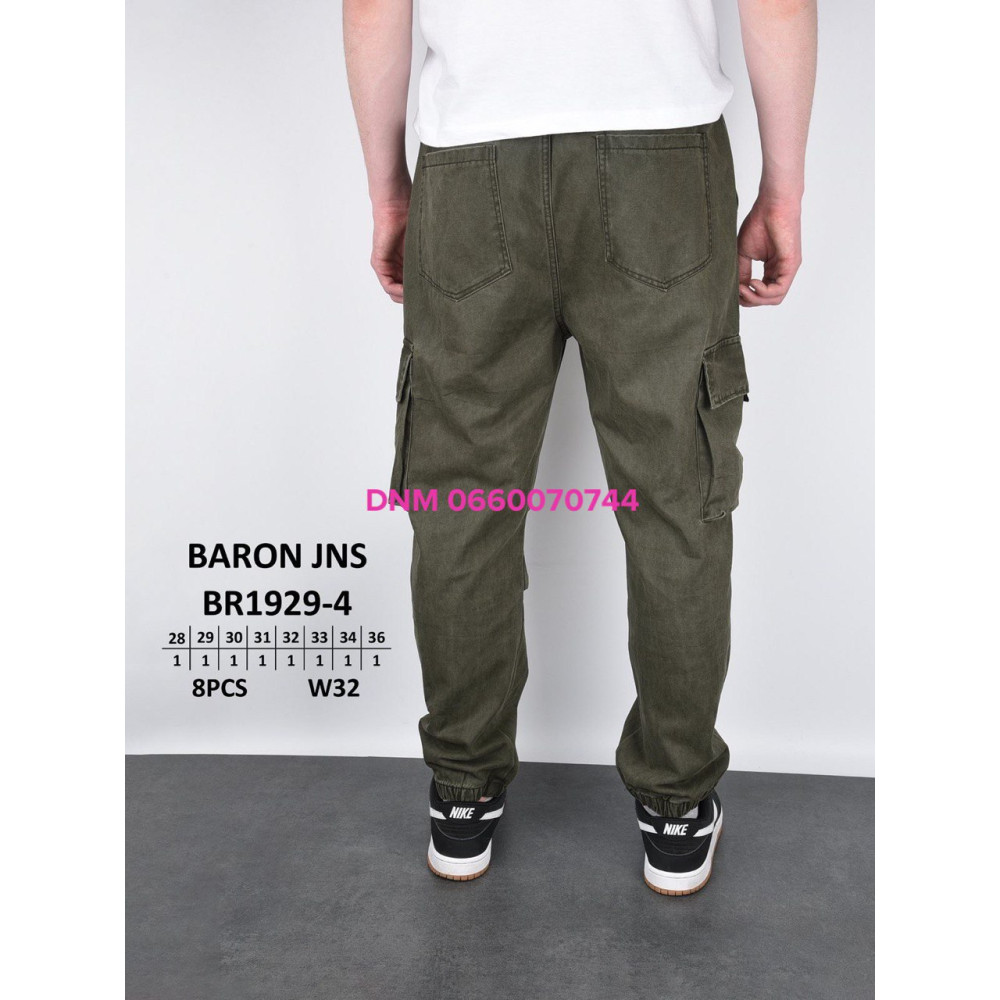 Baron Джогери брюки хакі кольору з боковими кишенями Jogger fit 28-36 1929-4