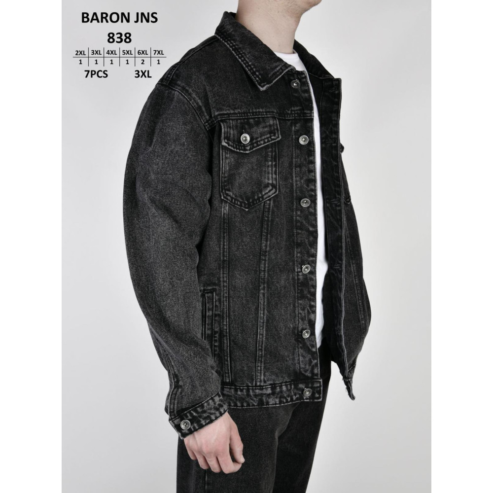 Baron Куртка джинсова сірого кольору стрейч 2XL-7XL 838