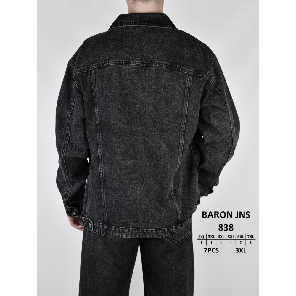 Baron Куртка джинсова сірого кольору стрейч 2XL-7XL 838