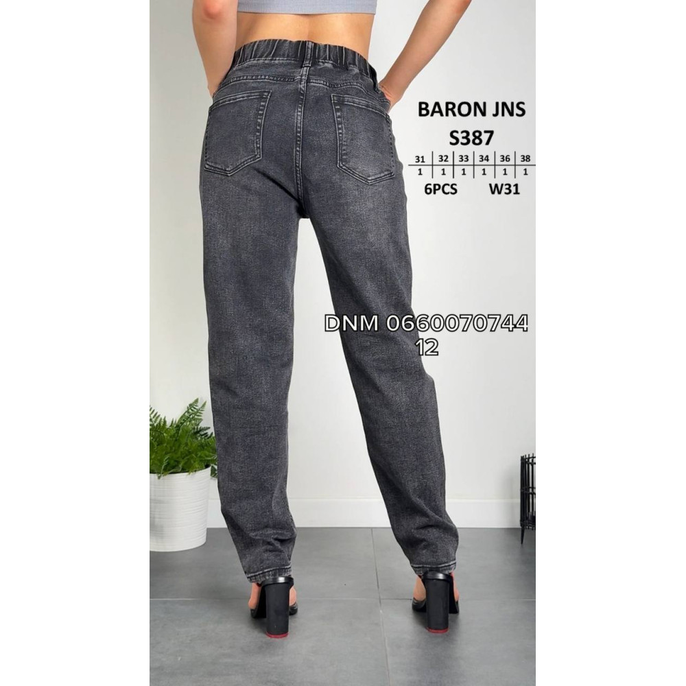 Baron Мом джинси пояс резинка сірого кольору стрейчеві Mom fit 31-38 387