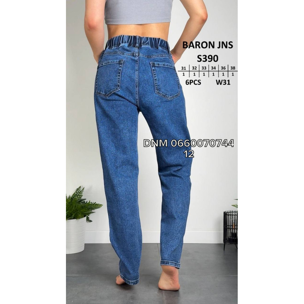 Baron Мом джинси пояс резинка синього кольору стрейчеві Mom fit 31-38 390