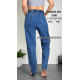 Baron Мом джинси пояс резинка синього кольору стрейчеві Mom fit 31-38 390