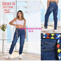 Derun Мом джинси синього кольору Mom fit 28-33 8317