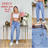 Derun Мом джинси блакитного кольору 28-33 8251