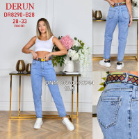 Derun Мом джинси блакитного кольору 28-33 8290