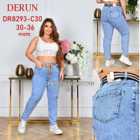 Derun Мом джинси блакитного кольору 30-36 8293