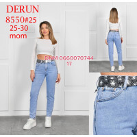 Derun Мом джинси блакитного кольору 25-30 8550