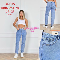 Derun Мом джинси блакитного кольору Mom fit 28-33 8229