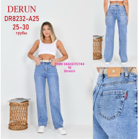 Derun Труби джинси широкі блакитного кольору стрейч весна 25-30 8232