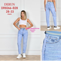 Derun Мом джинси блакитного кольору Mom fit 28-33 8266