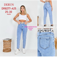 Derun Мом джинси блакитного кольору Mom fit 25-30 8277