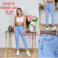 Derun Мом джинси блакитного кольору Mom fit 25-30 8289
