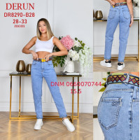 Derun Мом джинси блакитного кольору Mom fit 28-33 8290