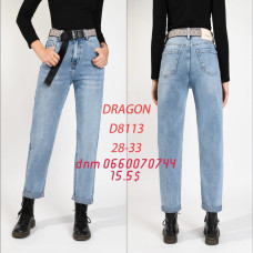 Dragon Мом джинси блакитного кольору Mom fit 28-33 8113