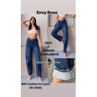 Envy Rose Скейтер джинси синього кольору Skater fit утеплені зима євро байка 30-36 5547-1