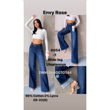 Envy Rose Wide leg джинси синього кольору байка утеплені зима 28-33 6054-1