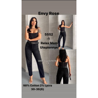 Envy Rose Mom relax джинси чорного кольору євро байка утеплені зима 30-36 5552-1