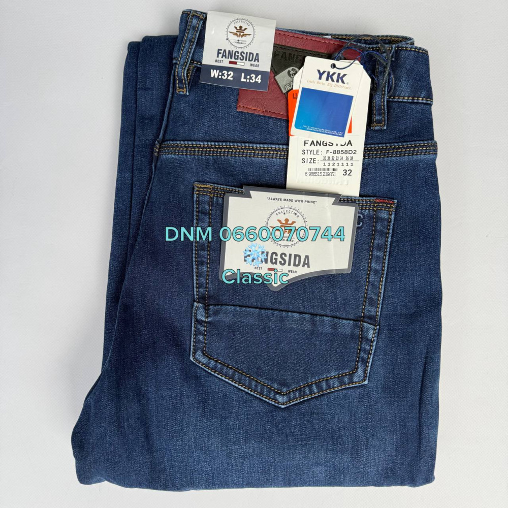 Fangsida  Класичні джинси синього кольору Classic fit 30-38 8858