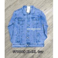 Forest Куртка джинсова блакитного кольору стрейч весна XL-6XL 1006