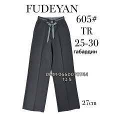 Fudeyan Wide leg брюки габардин чорного кольору широкі 25-30 605