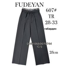 Fudeyan Wide leg брюки габардин чорного кольору широкі 28-33 607