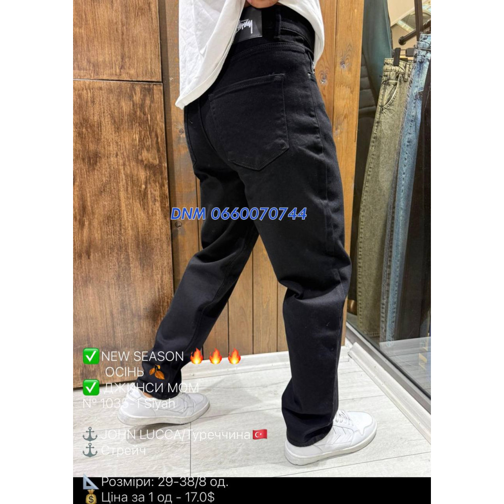 John Lucca Мом джинси чорного кольору Mom fit 29-38 1035-1