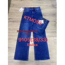 Kt moss Wide leg джинси синього кольору утеплені байка зима 28-33 9105
