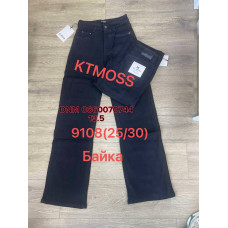 Kt moss Wide leg джинси чорного кольору утеплені байка зима 25-30 9108