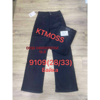 Kt moss Wide leg джинси чорного кольору утеплені байка зима 28-33 9109