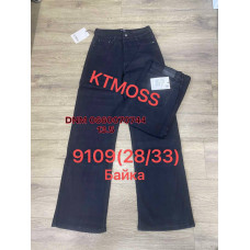Kt moss Wide leg джинси чорного кольору утеплені байка зима 28-33 9109