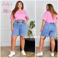 Lady N  Шорти джинсові блакитного кольору стрейч літо 32-42 171