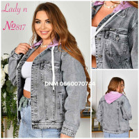 Lady N  Куртка джинсова сірого кольору L-5XL 817