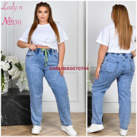 Lady N  Мом джинси пояс на резинці блакитного кольору стрейч весна 32-42 130