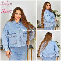 Lady N  Куртка бомбер джинсовий блакитного кольору стрейч весна 2L-2XL-2XXL 807