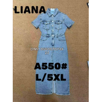 Liana  Комбінезон джинсовий синього кольору L-5XL 550 