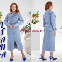 Liana  Плаття джинсове блакитного кольору стрейч S-3XL 382