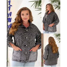 Liana  Сорочка джинсова сірого кольору 3XL/8XL 467