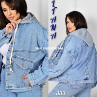 Liana  Куртка джинсова блакитного кольору стрейч весна L-5XL 333