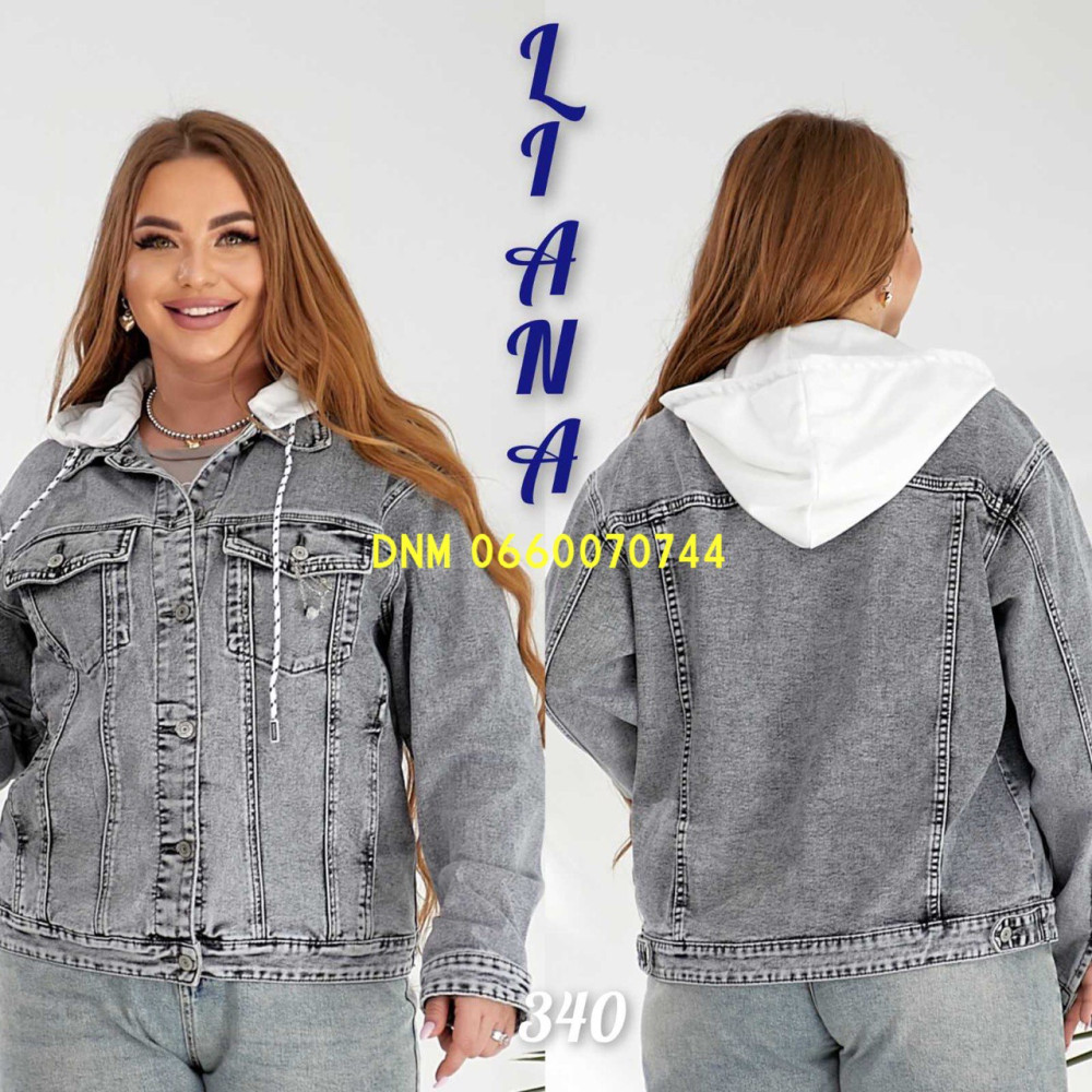 Liana  Куртка джинсова сірого кольору L-5XL 340
