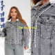 Liana  Куртка джинсова сірого кольору L-5XL 340