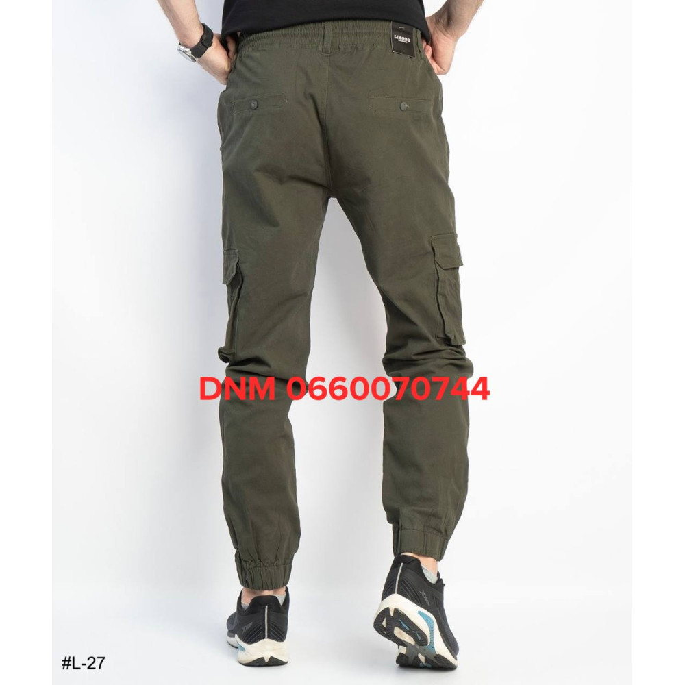 Lihong Джогери брюки оливкового кольору з боковими кишенями Jogger 28-36 27