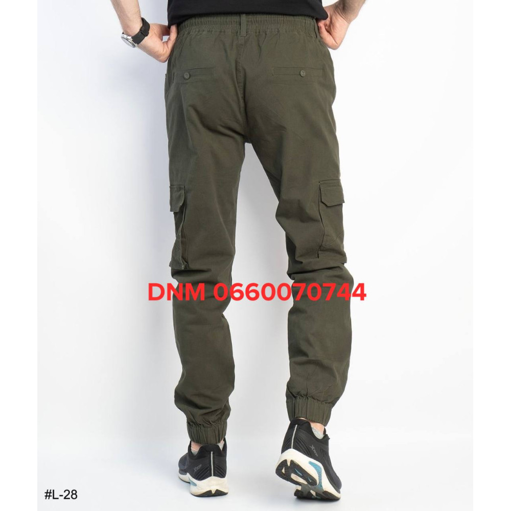 Lihong Джогери брюки оливкового кольору з боковими кишенями Jogger 29-38 28