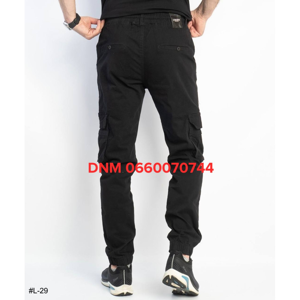 Lihong Джогери брюки чорного кольору з боковими кишенями Jogger 29-38 29