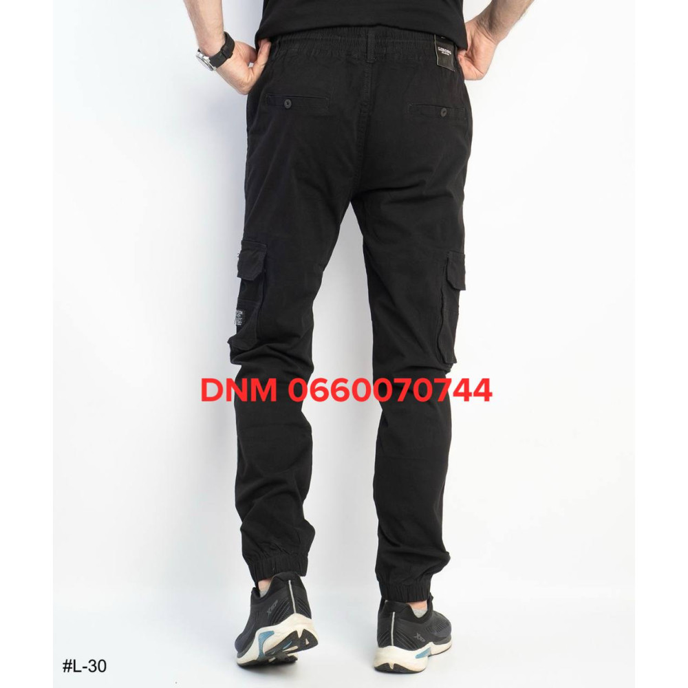 Lihong Джогери брюки чорного кольору з боковими кишенями Jogger 29-38 30