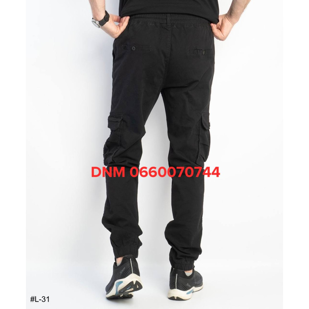 Lihong Джогери брюки чорного кольору з боковими кишенями Jogger 29-38 31